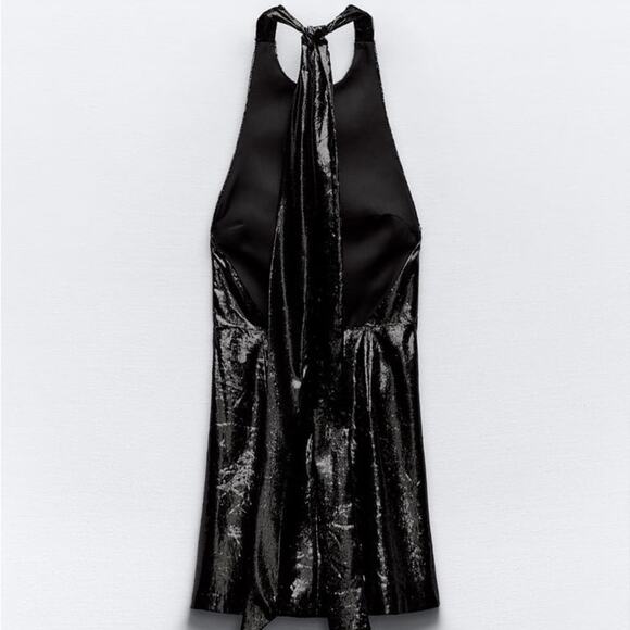 ZARA BLOGGER FAVORITE SHINY VELVET DRESS SPECIAL EDITION - Picture 11 of 12